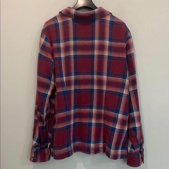 Patagonia Plaid Organic Cotton Button Up Flannel Red Blue Shirt Size 10 - Picture 14 of 16